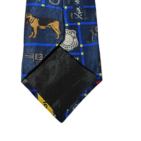 Ralph Marlin RM Style Police Squares Badge 911 Gun Handcuffs 1998 Necktie - Picture 5 of 6